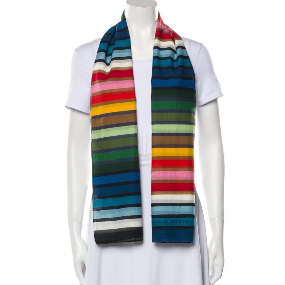 Sonia Rykiel Rainbow Striped Scarf/Shawl